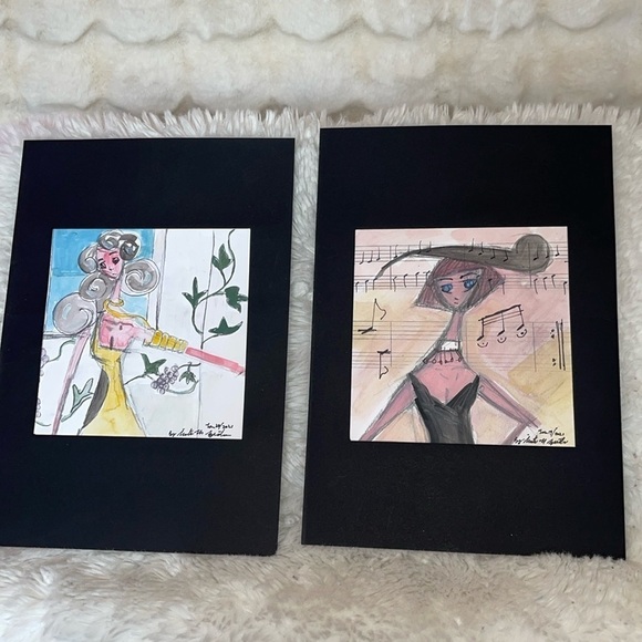 HANDCRAFTED  semi fashion like watercolor paintings by me Sinta Margot NWT - Picture 1 of 9
